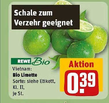 Bio Limette aus Vietnam - Schale zum Verzehr geeignet