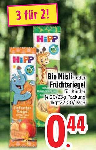 Bio Müsliriegel oder Fruchtriegel für Kinder 3 für 2!