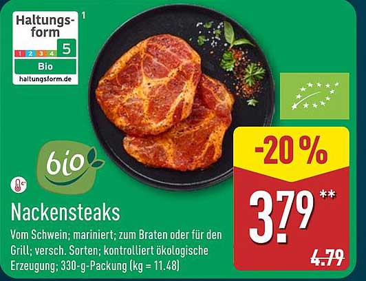 bio Nackensteaks - 20% Rabatt