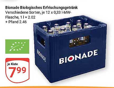 Bionade Biologisches Erfrischungsgetränk - 12 x 0,33 l MW-Flasche
