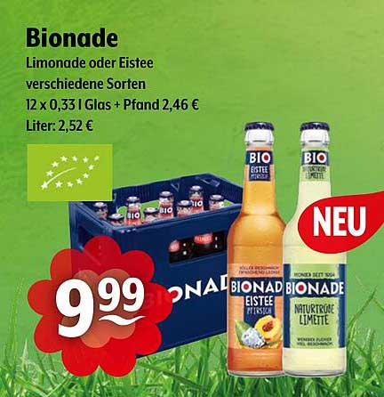 Bionade - Limonade oder Eistee in verschiedenen Sorten