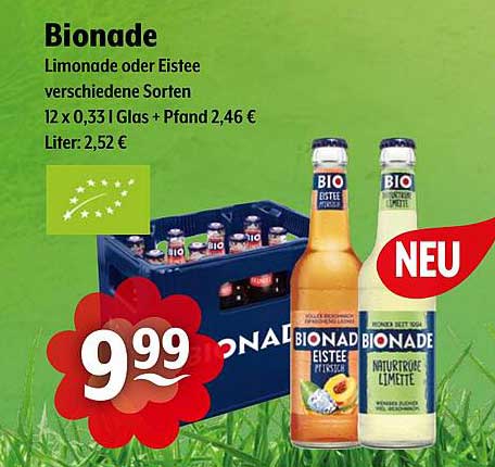 Bionade - Limonade oder Eistee in verschiedenen Sorten