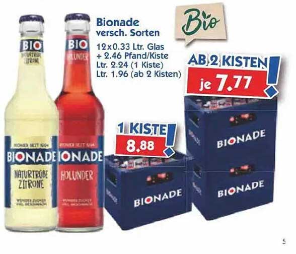 Bionade verschiedene Sorten im Hol'ab Getränkemarkt-Prospekt