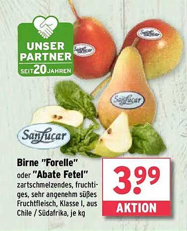 Birne "Forelle" oder "Abate Fetel" 1 kg