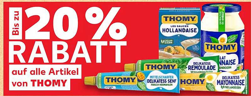 Bis zu 20% Rabatt auf alle Artikel von THOMY