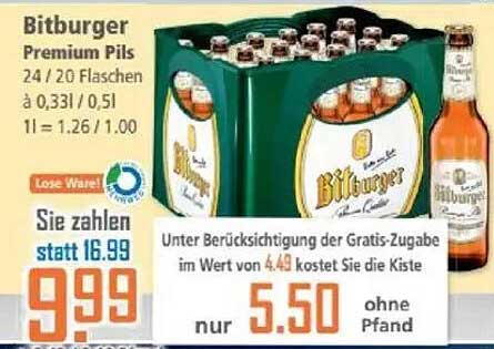 Bitburger Premium Pils 24 x 0,33l Kiste