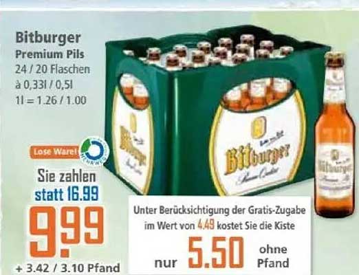 Bitburger Premium Pils 24/20 Flaschen à 0,33 l / 0,51 l