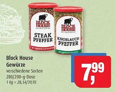 Block House Gewürze - Verschiedene Sorten 280/200-g-Dose