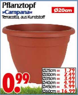 Blumentopf "Campana" aus Kunststoff - 20 cm