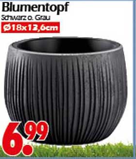Blumentopf Schwarz oder Grau Ø18x12,6cm