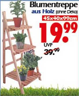 Blumentreppe aus Holz (ohne Dekoset)
