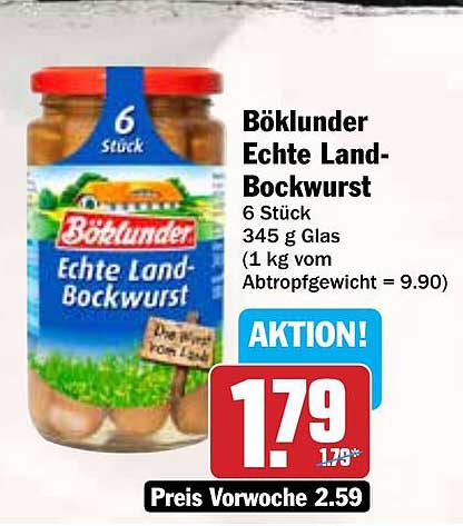 Böklander Echte Land-Bockwurst 6 Stück