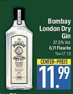 Bombay London Dry Gin 0,7L - Center-Preis nur 11,99 €