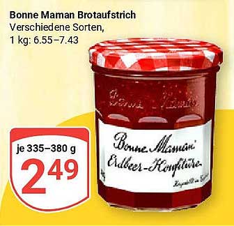 Bonne Maman Brotaufstrich - Erdbeer-Konfitüre 335-380 g