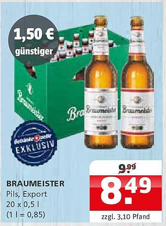 BRAUMEISTER Pils, Export 20 x 0,5 l