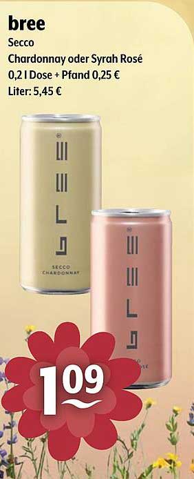 bree Secco Chardonnay oder Syrah Rosé 0,2 l Dose + Pfand 0,25 €