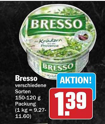 Bresso verschiedene Sorten 150-120 g Packung