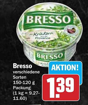 Bresso verschiedene Sorten 150-120 g Packung