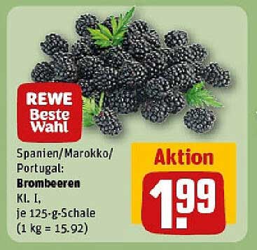 Brombeeren Kl. I, je 125-g-Schale