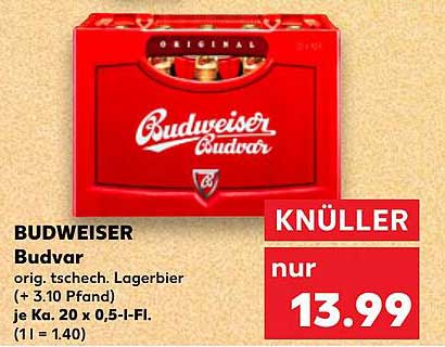 BUDWEISER Budvar - Original tschechisches Lagerbier