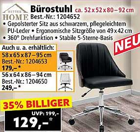 Bürostuhl mit ergonomischem Design und 360° Drehfunktion