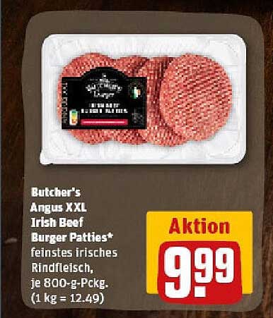 Butcher's Angus XXL Irish Beef Burger Patties 800 g