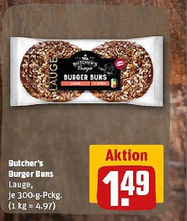 Butcher's Burger Buns Lauge, je 300-g-Pckg.