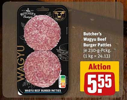 Butcher's Wagyu Beef Burger Patties je 230-g-Pckg.