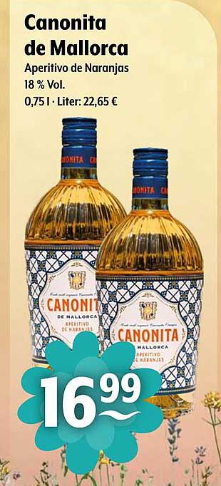 Canonita de Mallorca Aperitivo de Naranjas 18 % Vol.