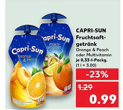 CAPRI-SUN Fruchtsaftgetränk Orange & Peach oder Multivitamin