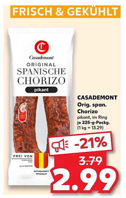 CASADEMONT Original Spanische Chorizo pikant