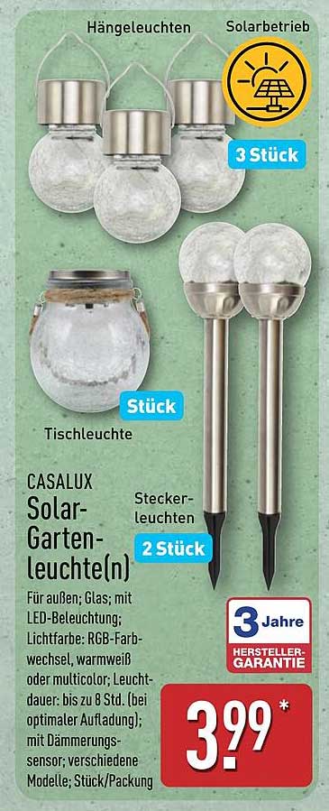 CASALUX Solar-Gartenleuchte(n)