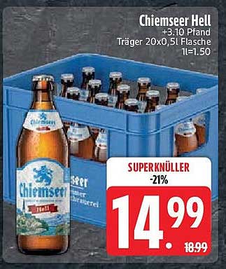 Chiemseer Hell - 20 x 0,5 l Flasche im Kasten