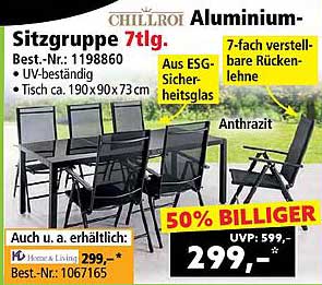 Chillroi Aluminium-Sitzgruppe 7-tlg.