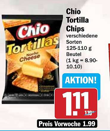Chio Tortilla Chips verschiedene Sorten 125-110 g Beutel