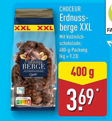 CHOCEUR Erdnussberge XXL mit Vollmilfschokolade - 400 g