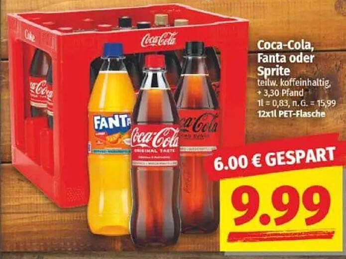 Coca-Cola, Fanta oder Sprite - 12 x 1 l PET-Flasche
