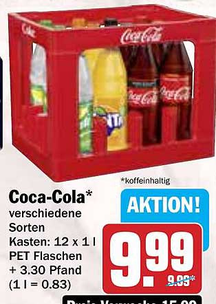 Coca-Cola Kasten mit verschiedenen Sorten - Aktion!