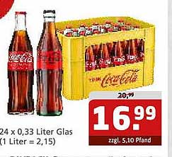 Coca-Cola Kiste 24 x 0,33 Liter Glasflaschen