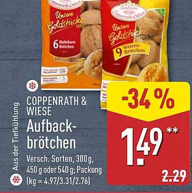 COPPENRATH & WIESE Aufbackbrötchen - 34% Rabatt!