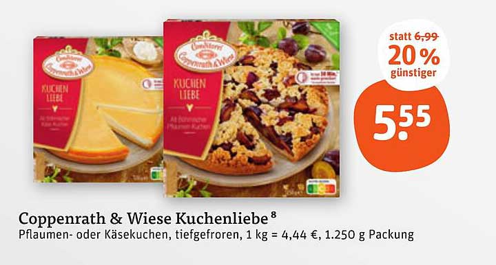 Coppenrath & Wiese Kuchenliebe - Pflaumen- oder Käsekuchen, tiefgefroren