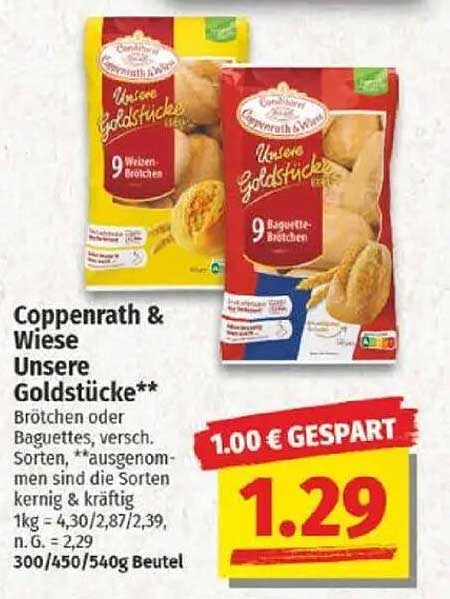 Coppenrath & Wiese Unsere Goldstücke – Brötchen oder Baguettes, verschiedene Sorten