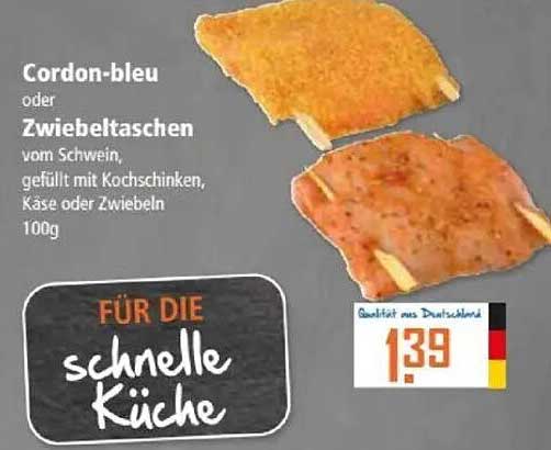 Cordon-bleu oder Zwiebeltaschen vom Schwein, 100g
