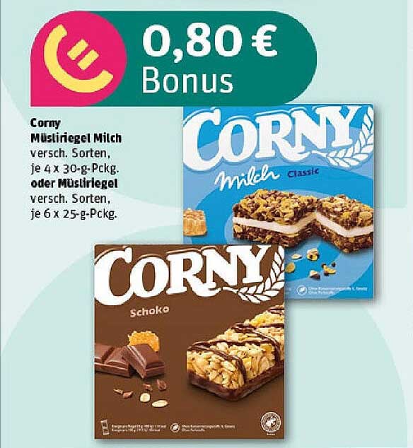 Corny Müsliriegel Milch - versch. Sorten