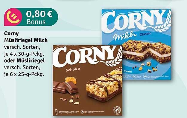 Corny Müsliriegel Milch (versch. Sorten)