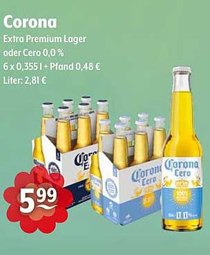 Corona Extra Premium Lager oder Cero 0,0 %