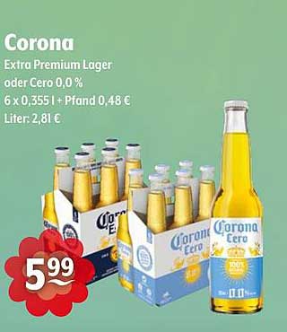 Corona Extra Premium Lager oder Cero 0,0 %