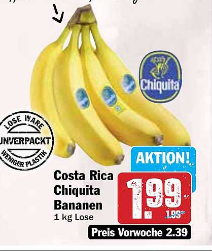 Costa Rica Chiquita Bananen 1 kg Lose