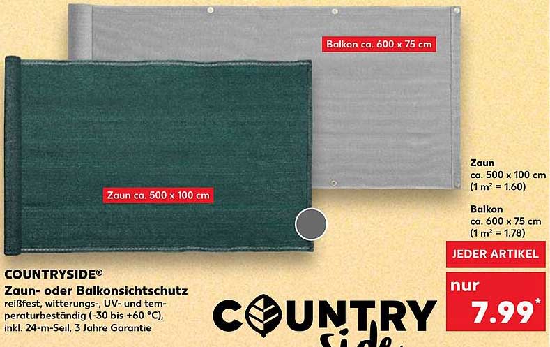 COUNTRYSIDE® Zaun- oder Balkonsichtschutz