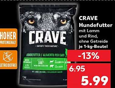 CRAVE Hundefutter mit Lamm und Rind, ohne Getreide, je 1-kg-Beutel